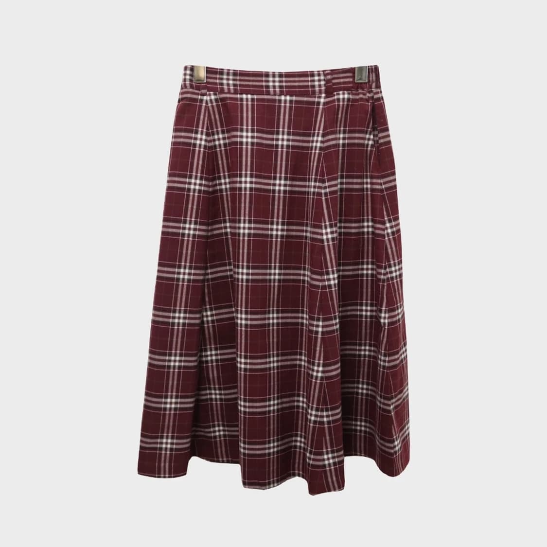 코르자 버건디 체크 롱 치마 61166 상품이미지1