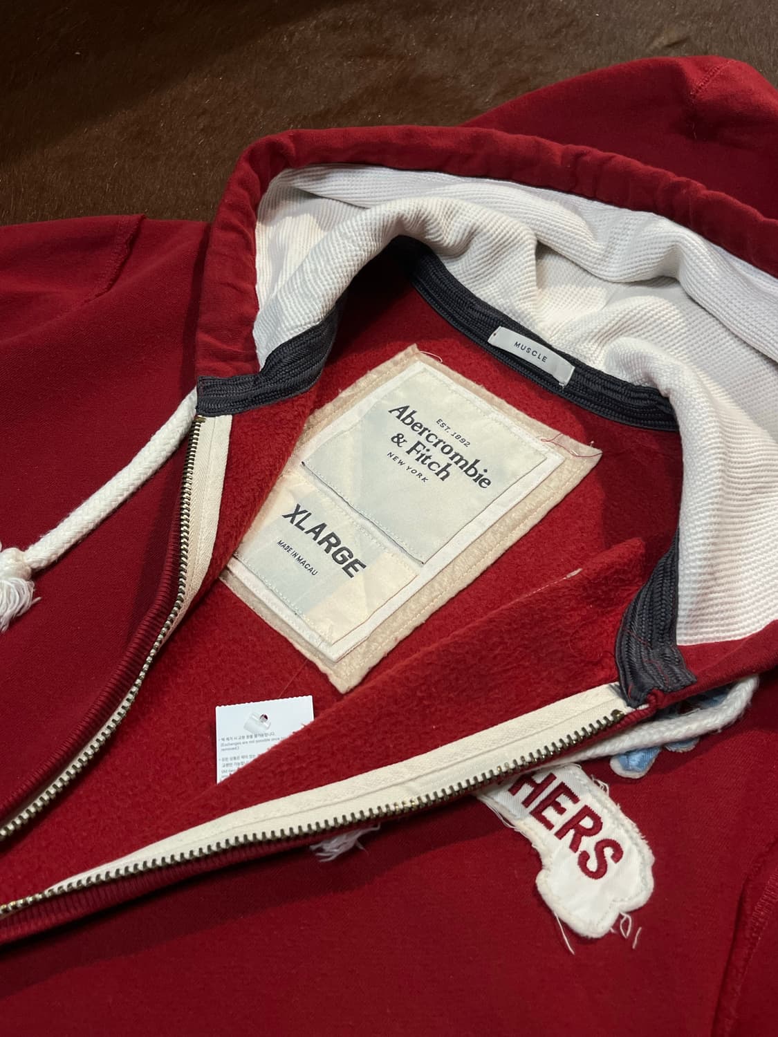 아베크롬비 버건디 후드집업 상품이미지5