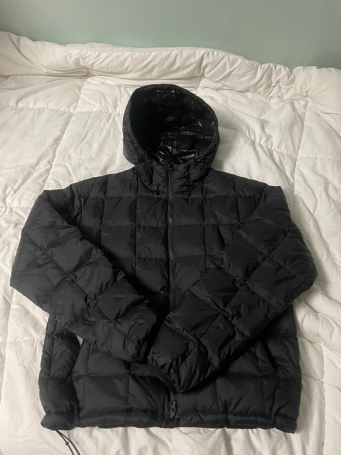 Espionage Hooded Light Down Jacket Black 상품이미지1