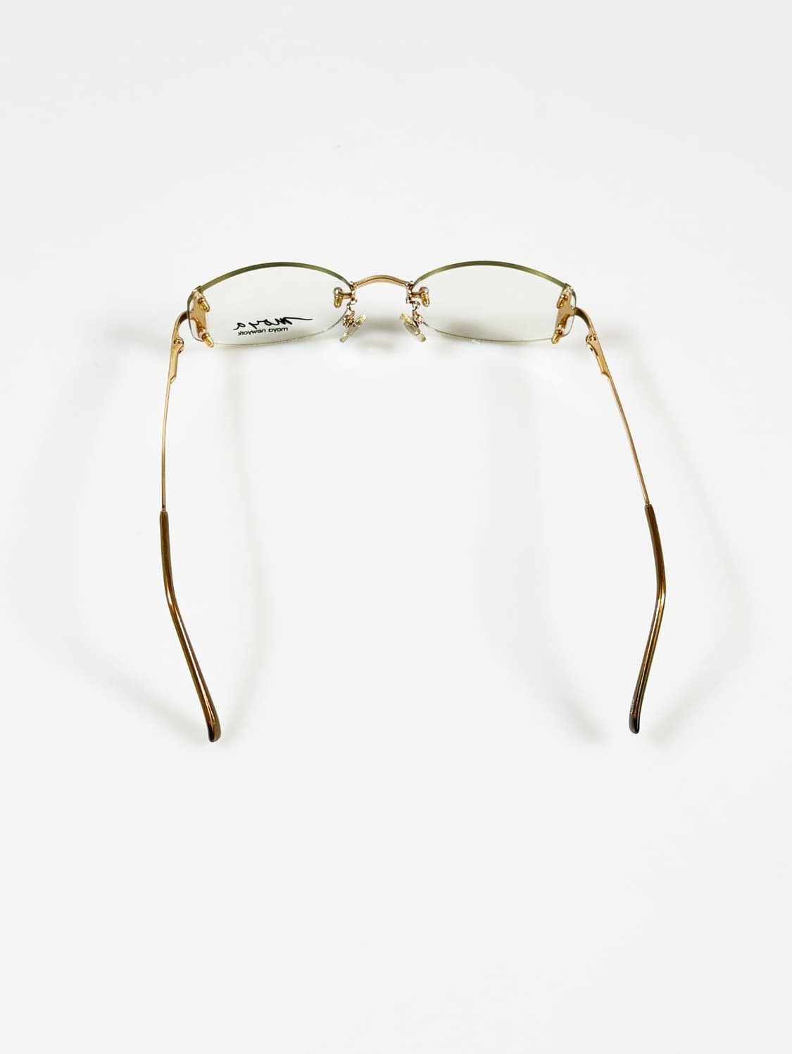 MOYA NEWYORK 무테 스퀘어 골드 메탈 빈티지 안경 상품이미지5