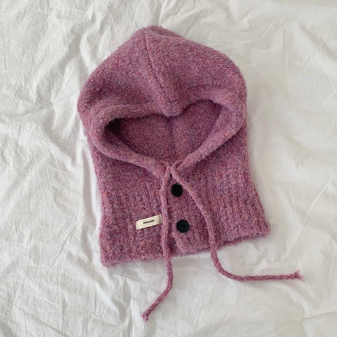 수앤수 보온 도톰 헤어리 니트 바라클라바 퍼플 상품이미지1