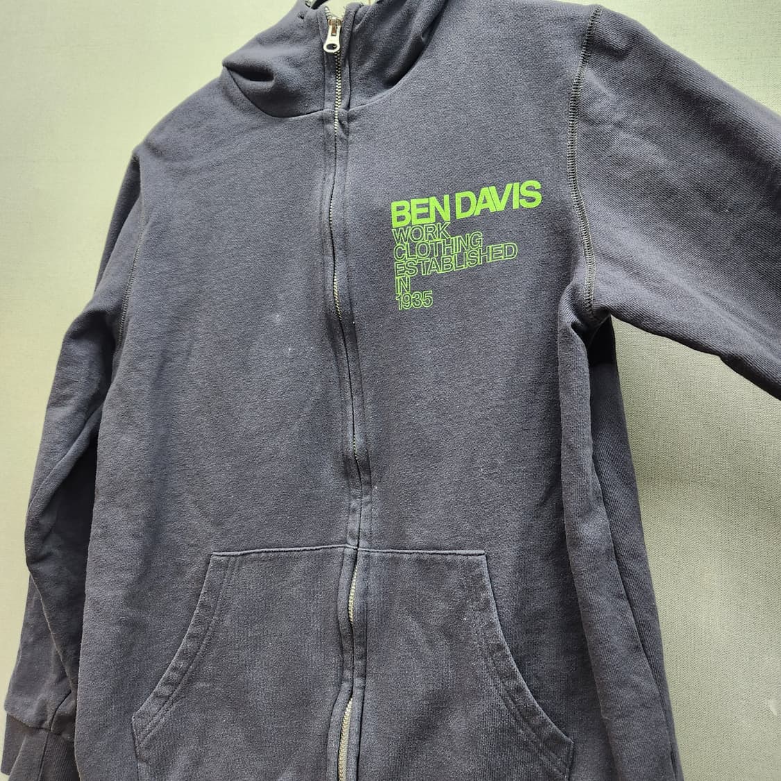벤데이비스 백로고 풀집업빈티지 투웨이 후드집업 M 상품이미지2