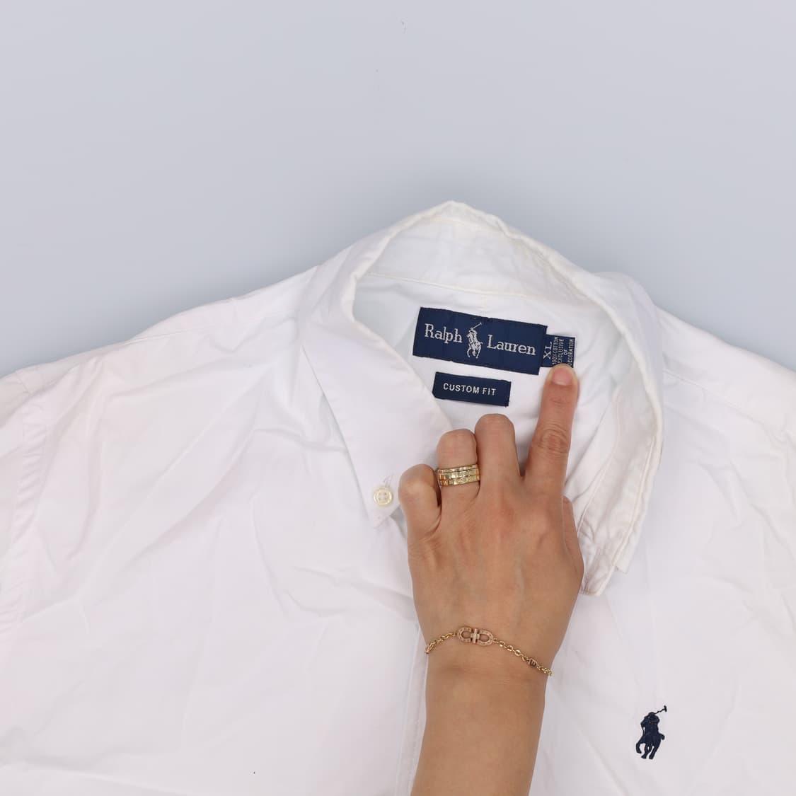 XL 폴로 화이트 긴팔 셔츠 0521H 상품이미지4