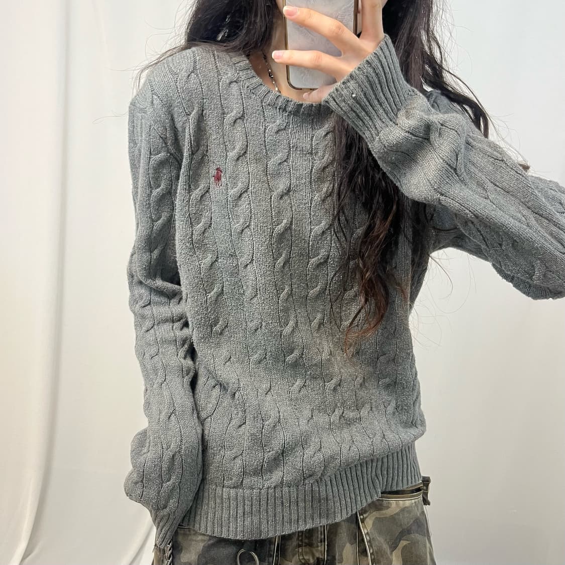 Polo Ralph Lauren grey cable knit 상품이미지3