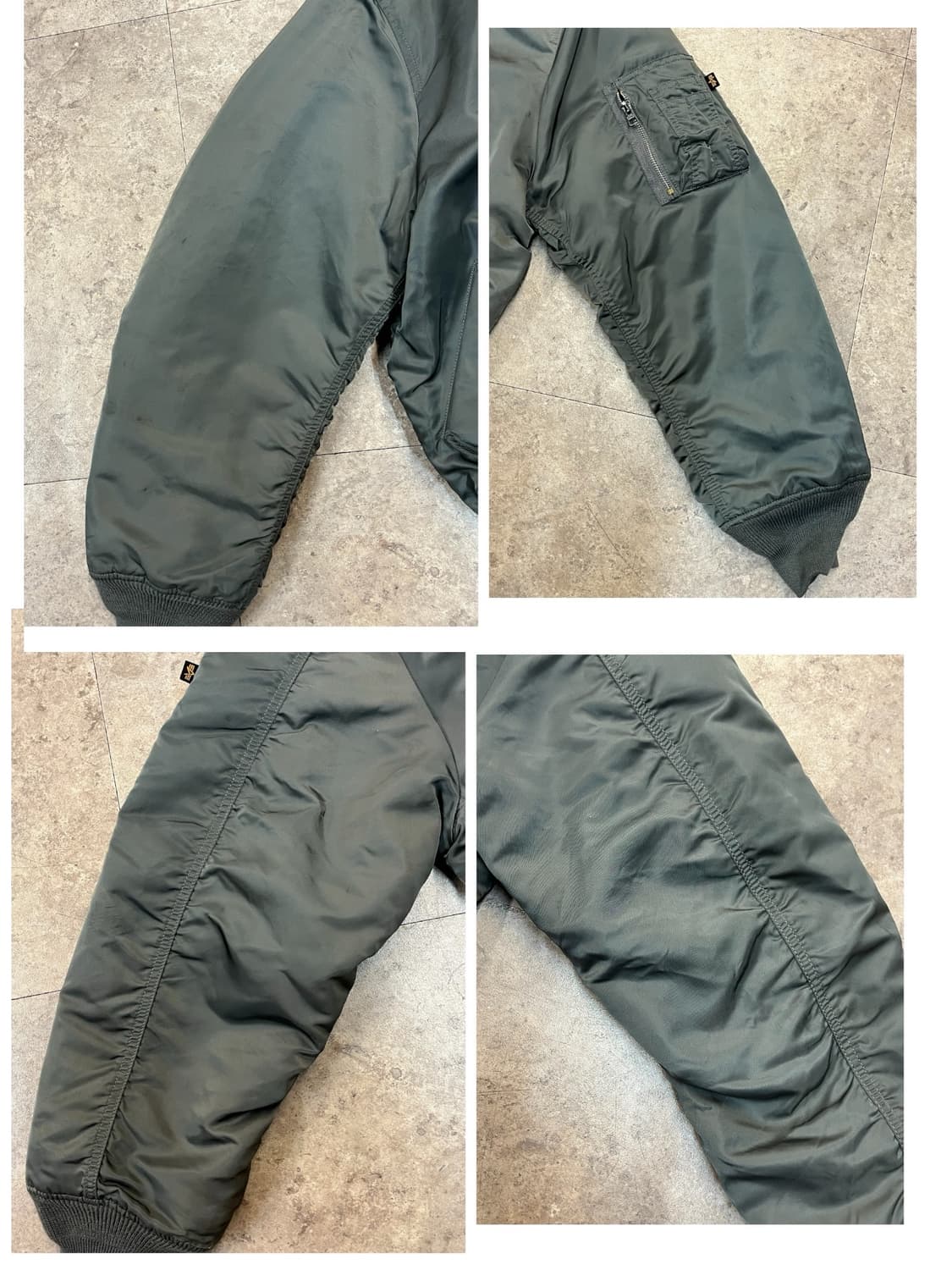 알파인더스트리 ma1 리버시블 항공점퍼 카키 XL #csz1993 상품이미지8