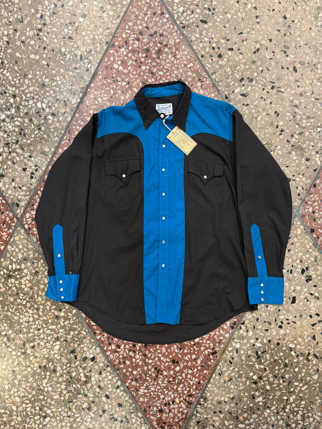 70s 락마운트 웨스턴 셔츠 블랙/블루 (M) 상품이미지1