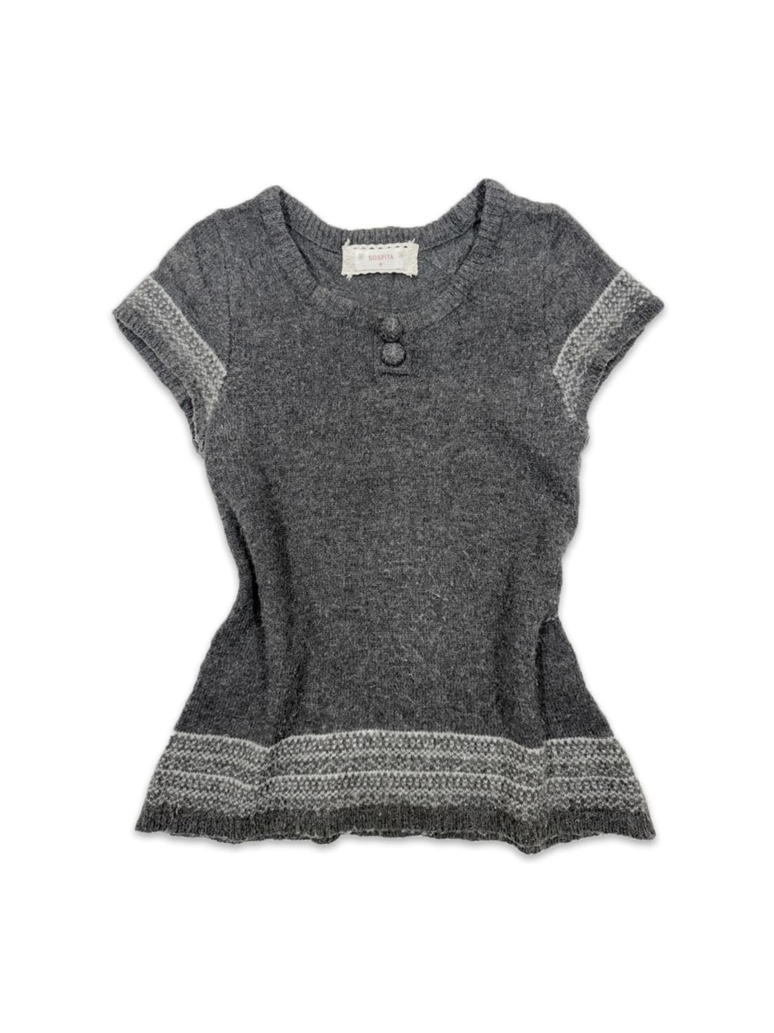 빈티지 SOSPITA 그레이 모리 반팔 니트 상품이미지1