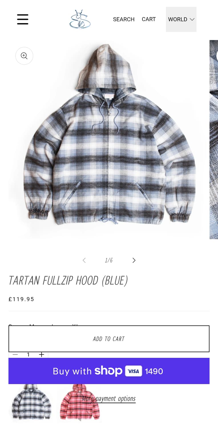 Yardsale 타탄 후드 집업 xl 상품이미지4