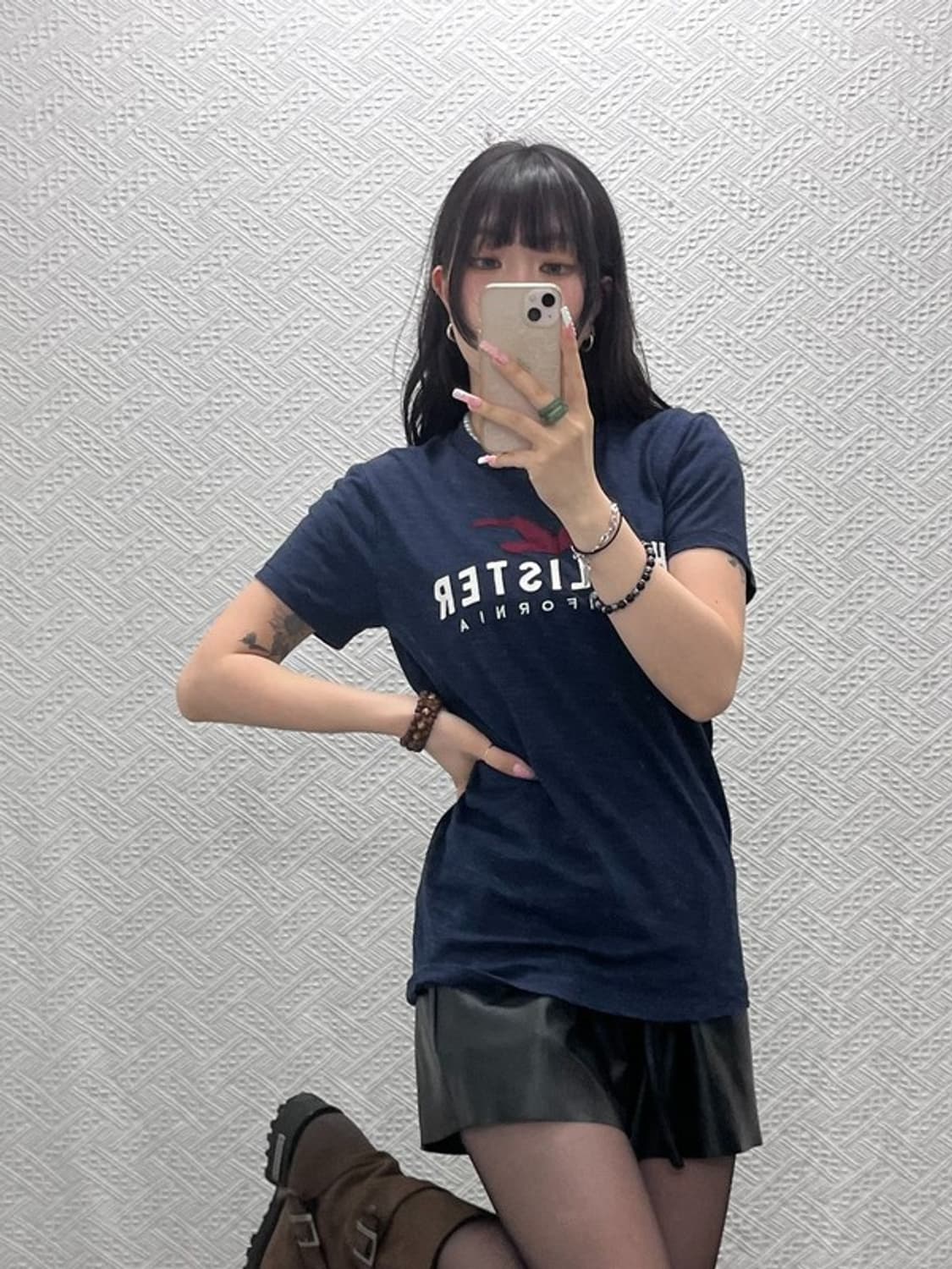 홀리스터 올드스쿨 레트로 캐주얼 Y2K 반팔티 XS C12267 상품이미지1