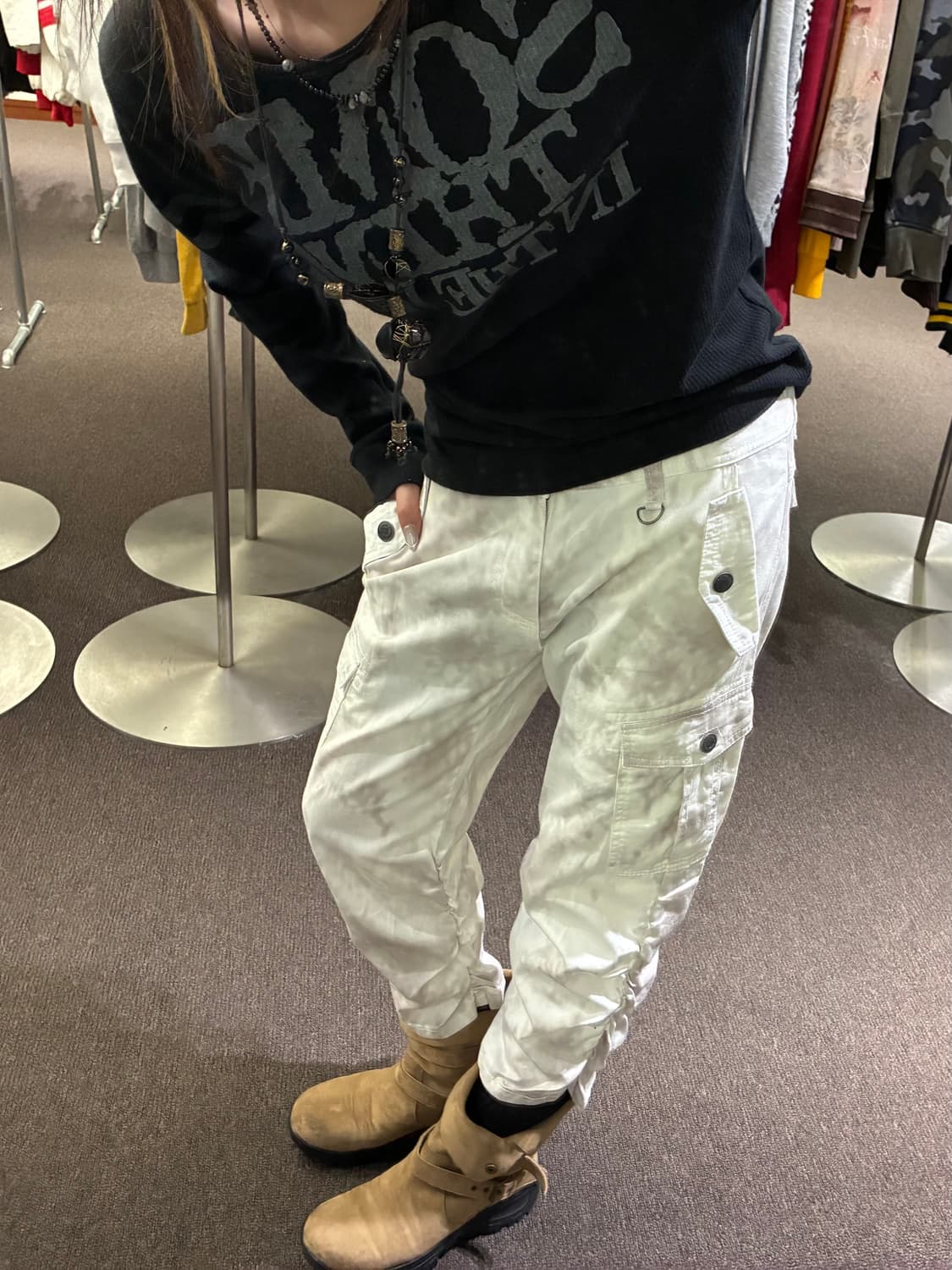 L)Mossimo vintage 레터링 워싱 디테일 골지 롱슬리브 상품이미지9