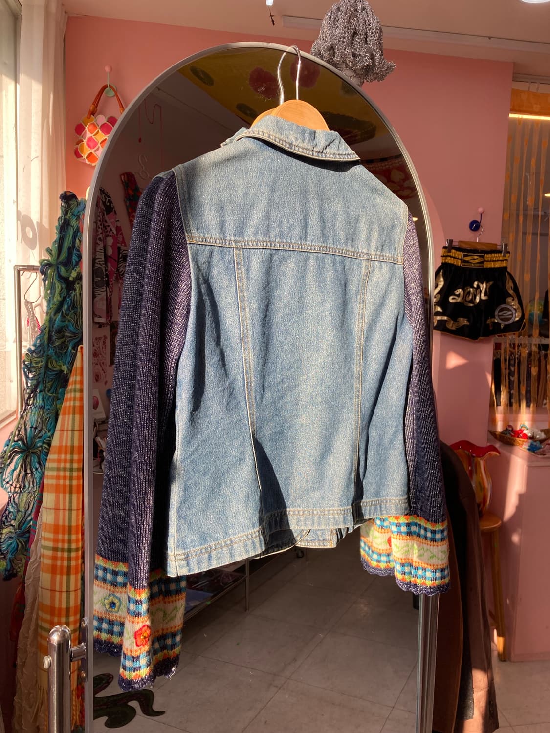 큐트 데님 플라워 버튼 자켓 상품이미지6