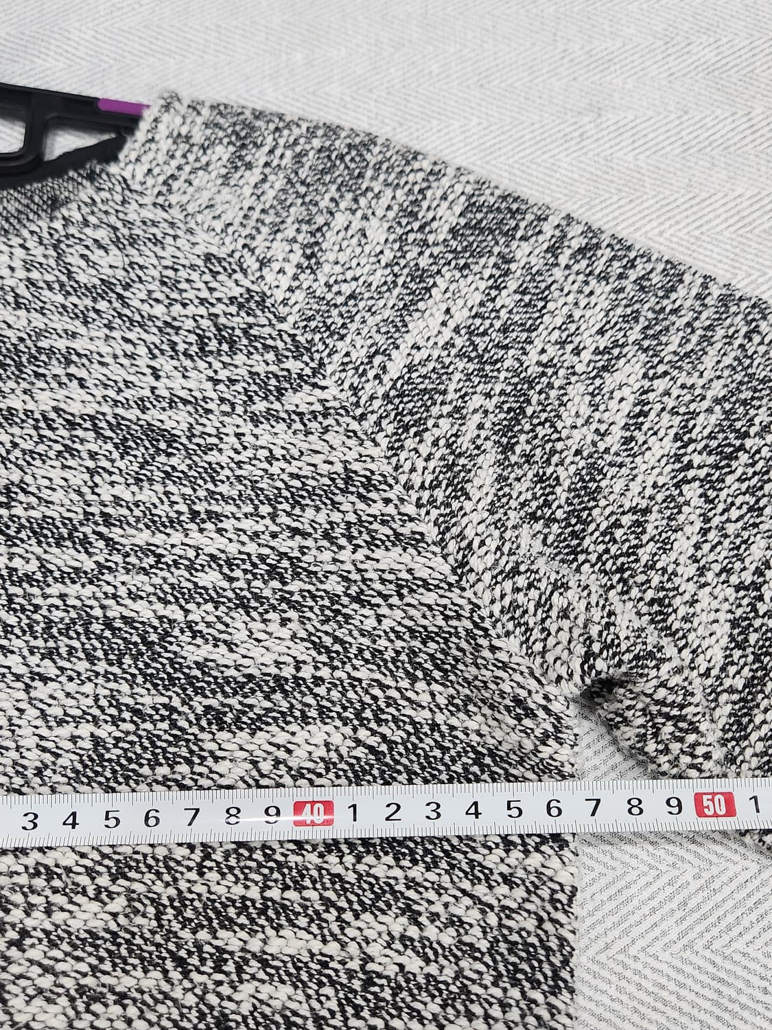 [S] 르샵 Leshop 트위드 스타일 프린티 세미크롭 니트 상품이미지8