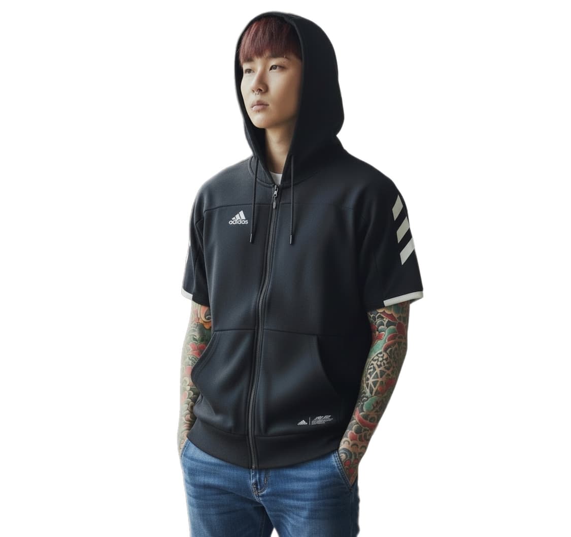 아디다스 후드반팔 져지집업 탑 상품이미지1