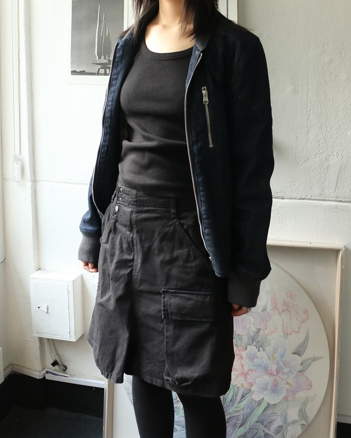 주카 블랙 카고 스커트  상품이미지2