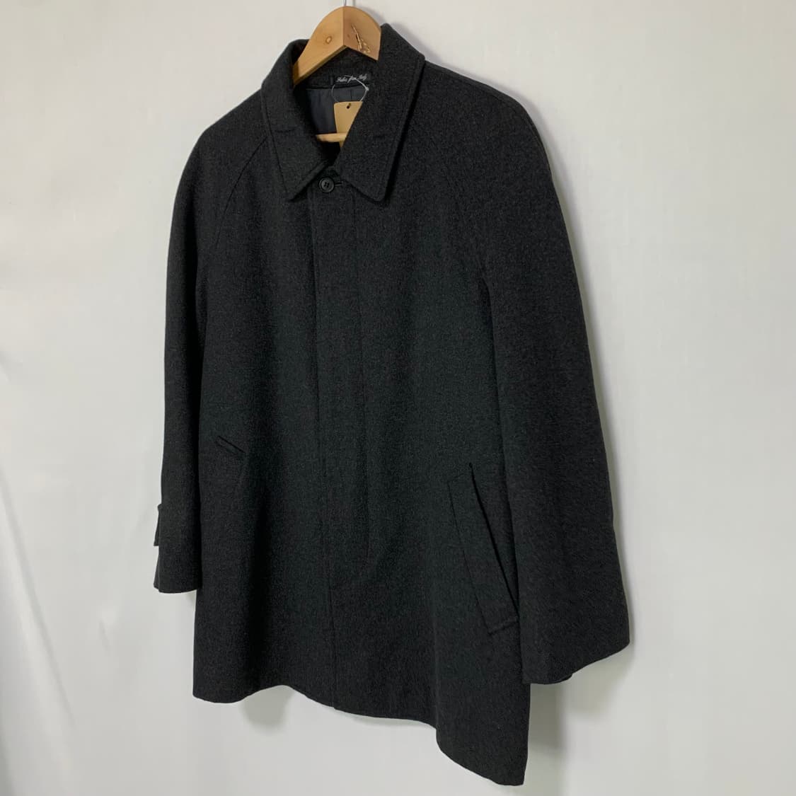 jpn 일본 빈티지 캐시미어 100% 하프 코트 차콜 상품이미지3