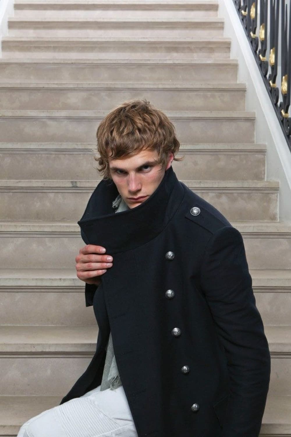 Balmain 12SS Napoleon High Neck PeaCoat 상품이미지1