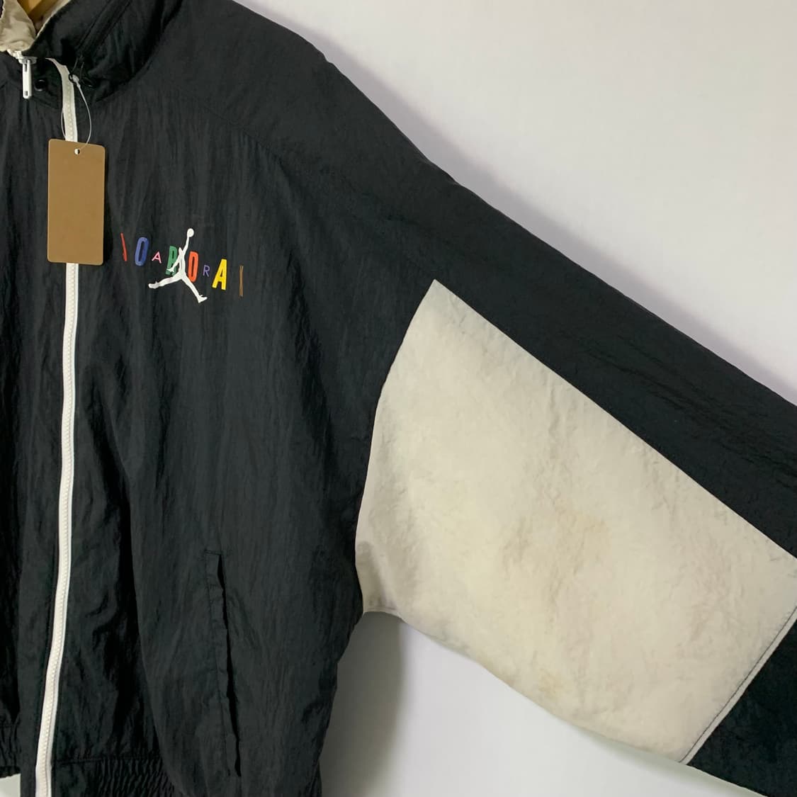 조던 빈티지 블랙 후드 바람막이 집업 범고래오레오 XL 남녀공용 오버핏 상품이미지4