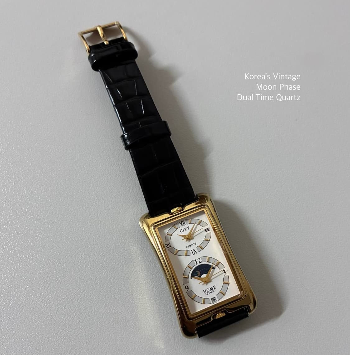 Vintage Dual Time Moon Phase Quartz 상품이미지4