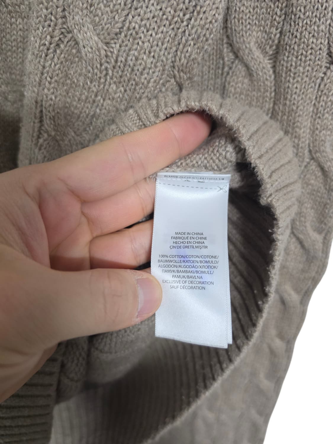 폴로 랄프로렌 코튼 케이블 니트 L 상품이미지5