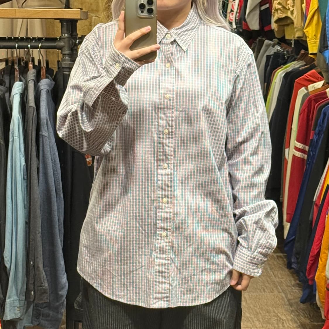 [HI] 폴로 랄프로렌 긴팔 셔츠 체크 그린오렌지 상품이미지2