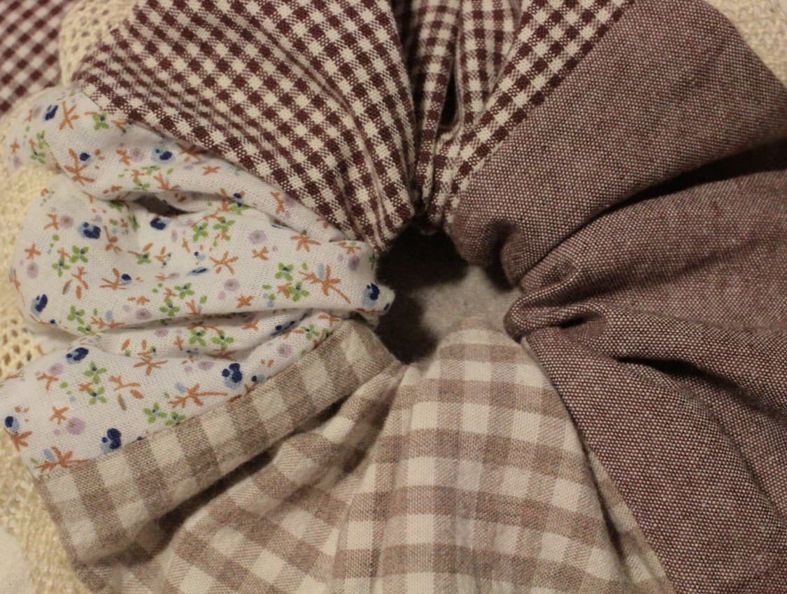 핸드메이드 패치워크 레이스 스크런치 상품이미지3