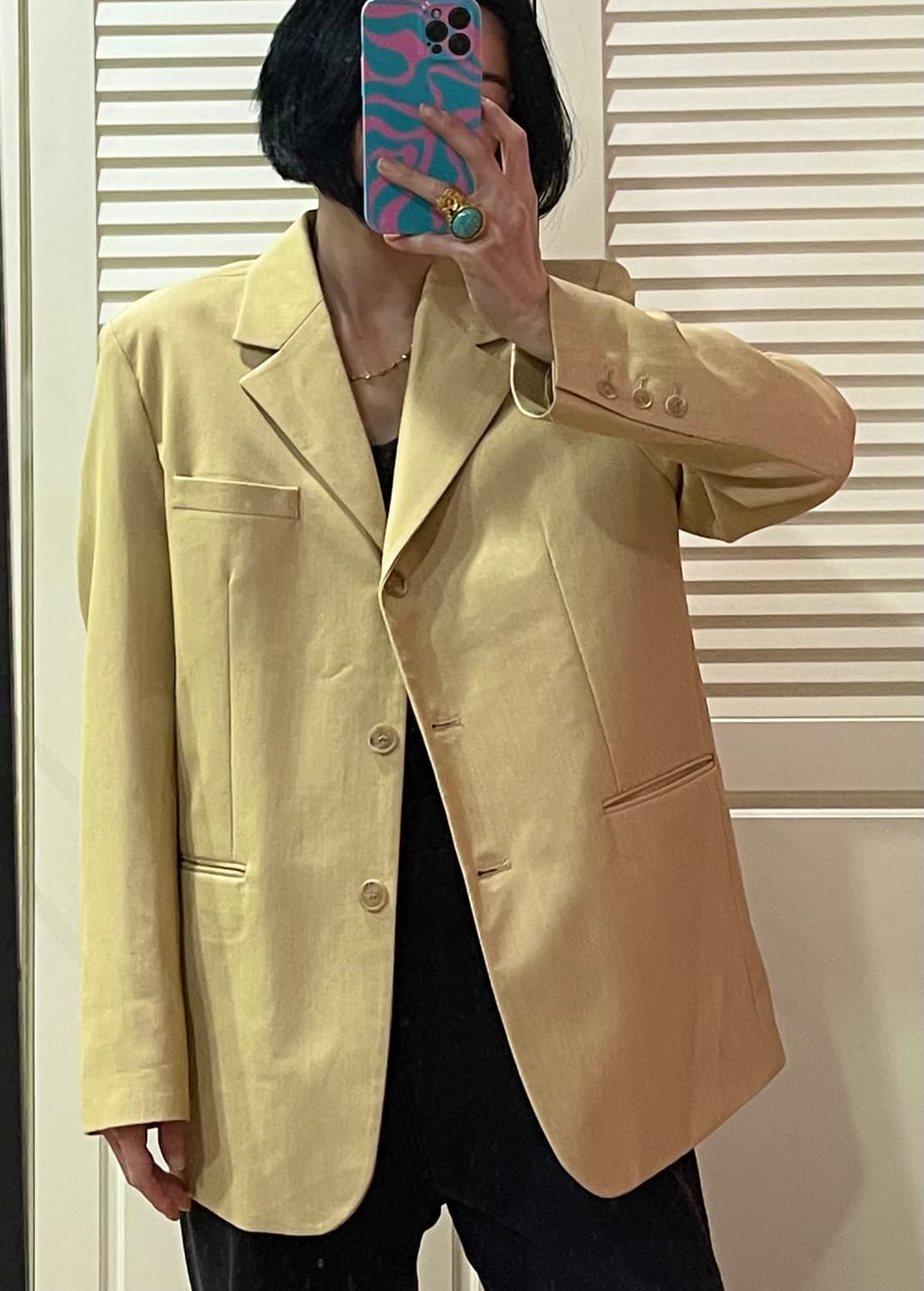 도매택 Coming J 간절기 오버핏 자켓 /버터칼라  상품이미지1