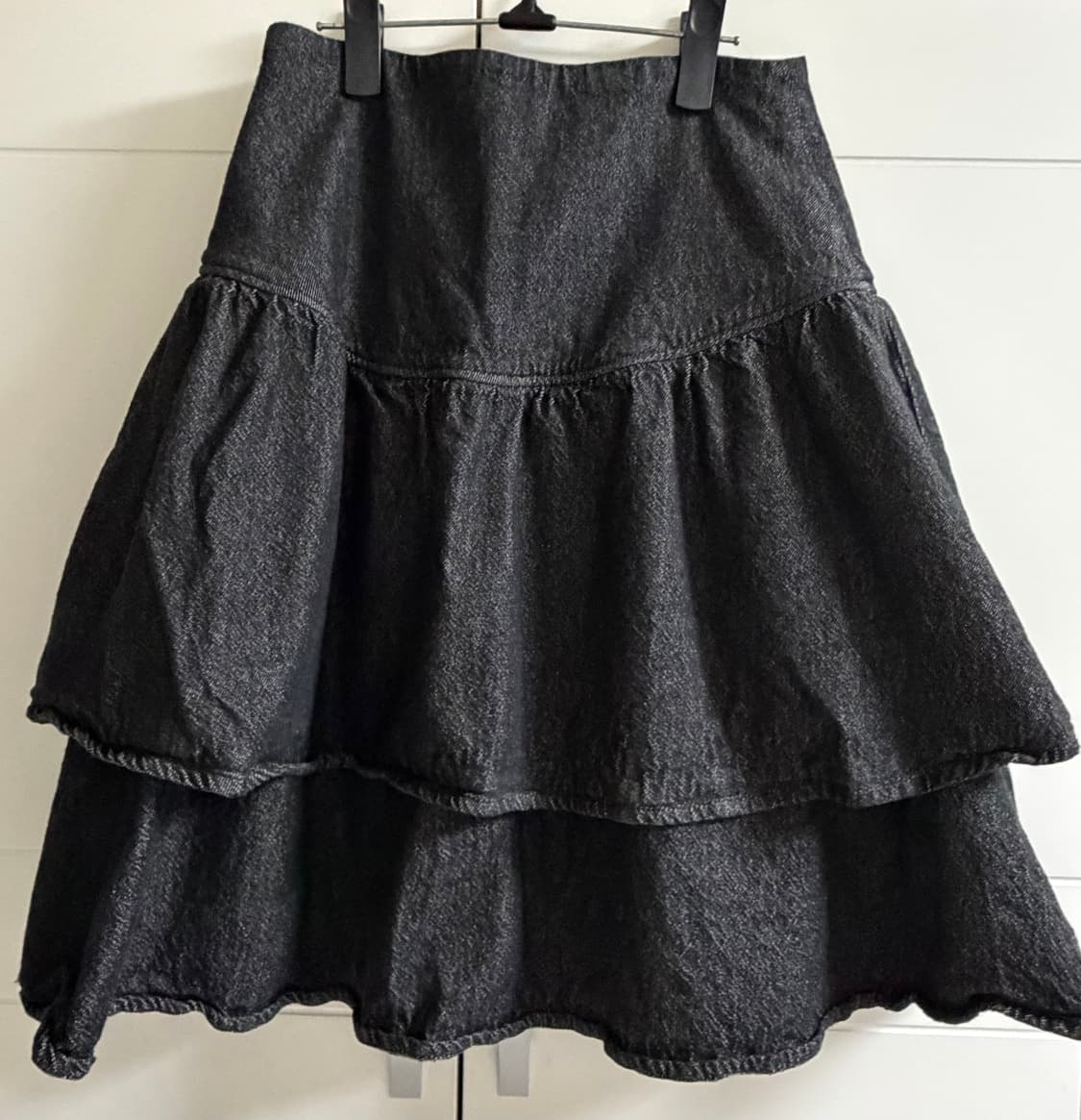 나이스고스트클럽 로우라이즈 데님스커트 블랙 S 상품이미지5