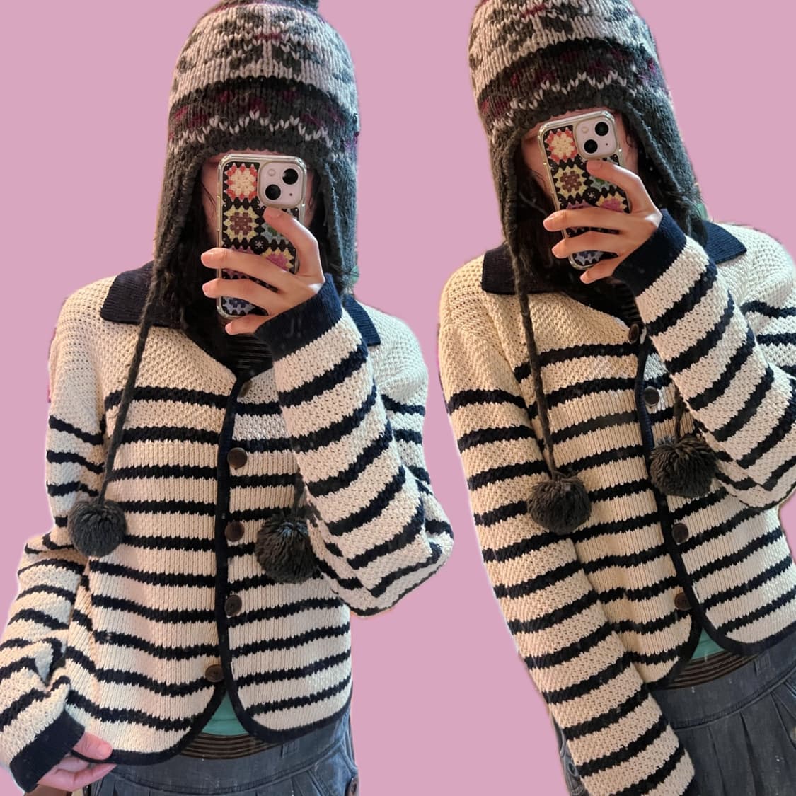 일드여주st 네이비 스트라이프 가디건 상품이미지2