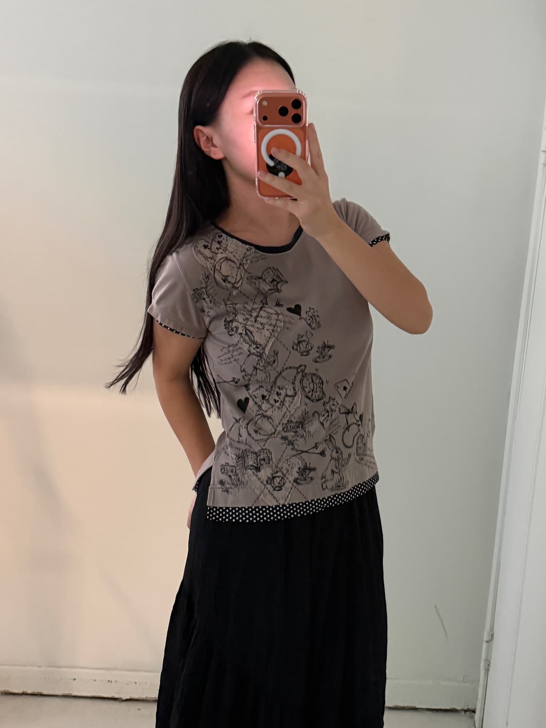 일본빈티지 scolar 하트 도트 반팔티 상품이미지4