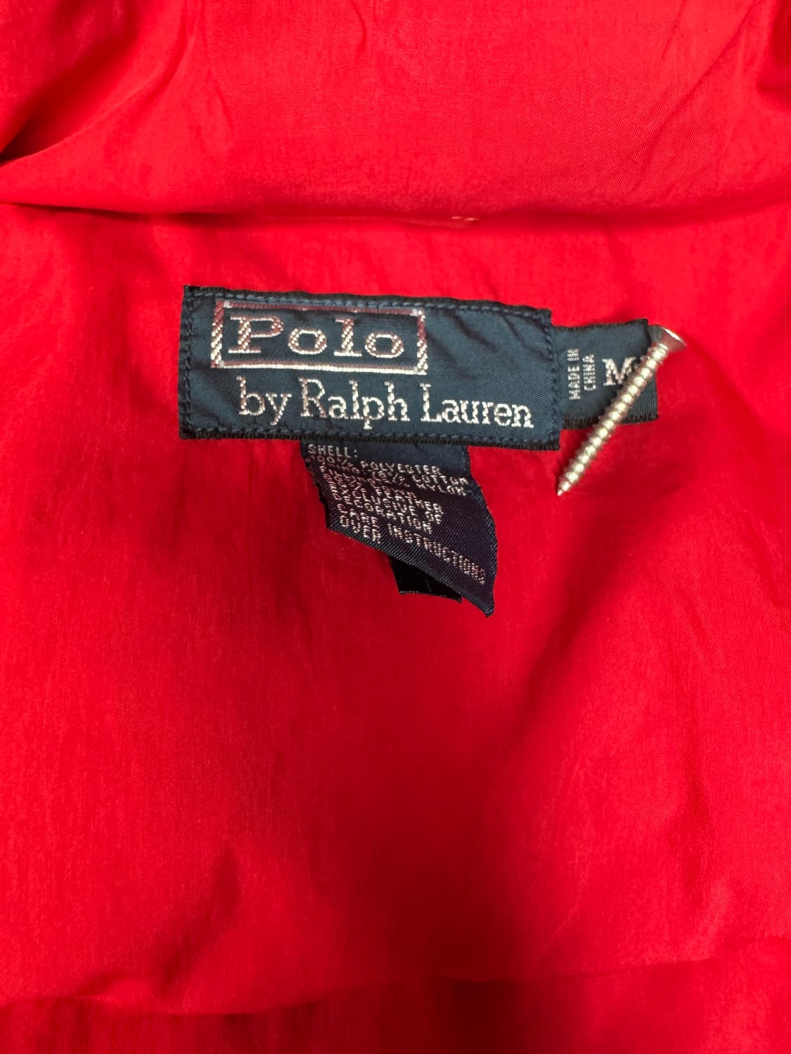 빈티지 폴로 POLO 랄프로렌 덕다운 패딩 레드 M 상품이미지4