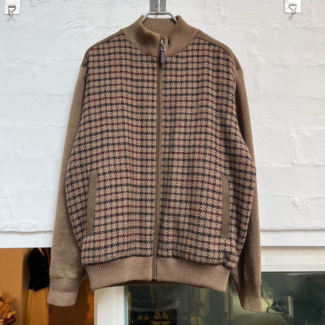 Daks 하운드투스 체크패턴 알파카 캐시미어 블루종 95 상품이미지1