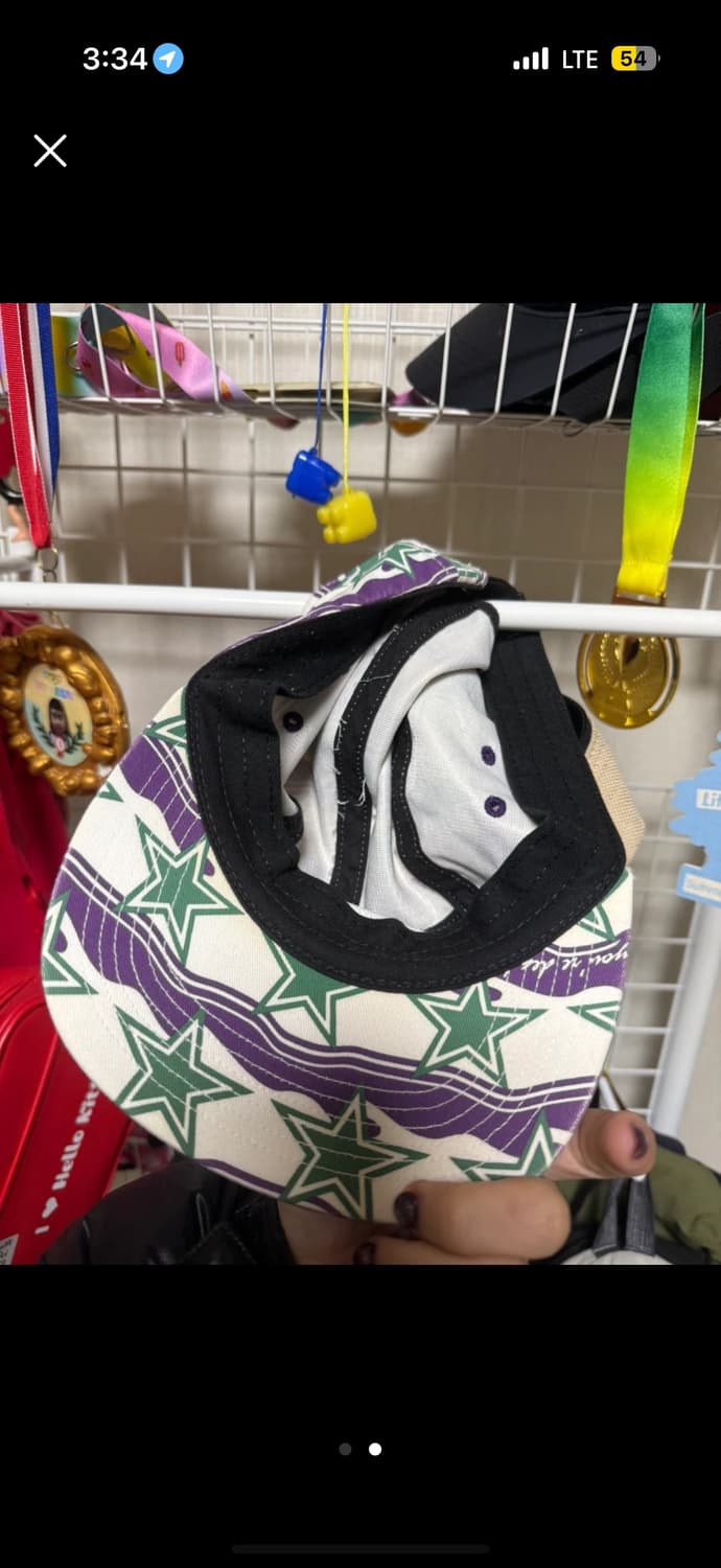 슈프림 캠프캡 보라색 별 패턴 모자 상품이미지2