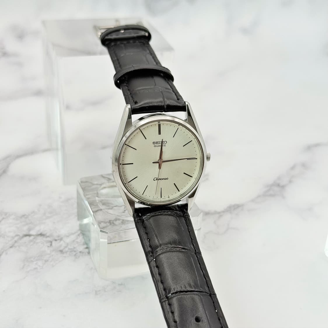 70s80s 빈티지 세이코 크로노스 실버 썬레이 드레스 워치 상품이미지3