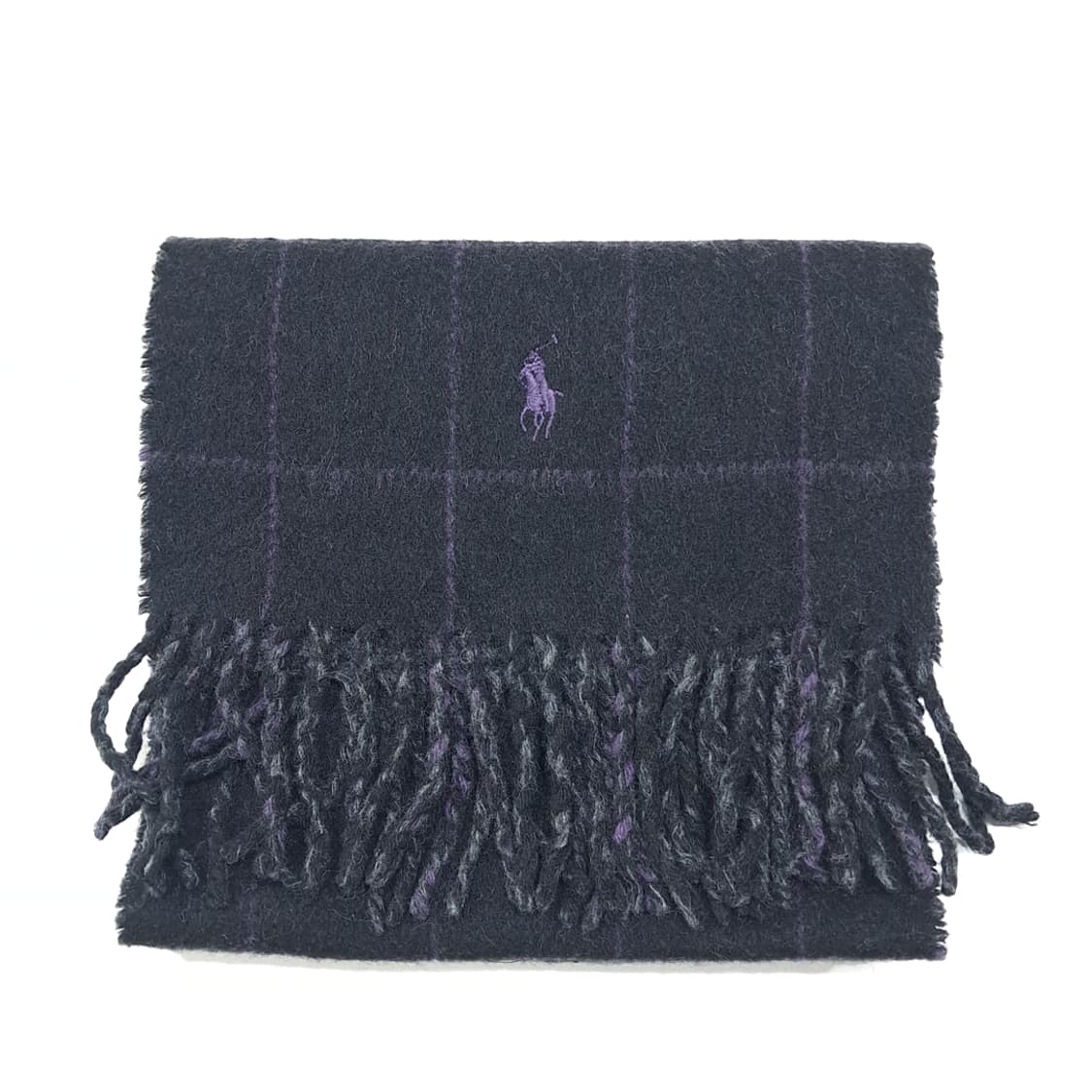 MX435 폴로 이태리판 램스울 양면 퍼플포니 차콜 머플러 목도리 상품이미지7