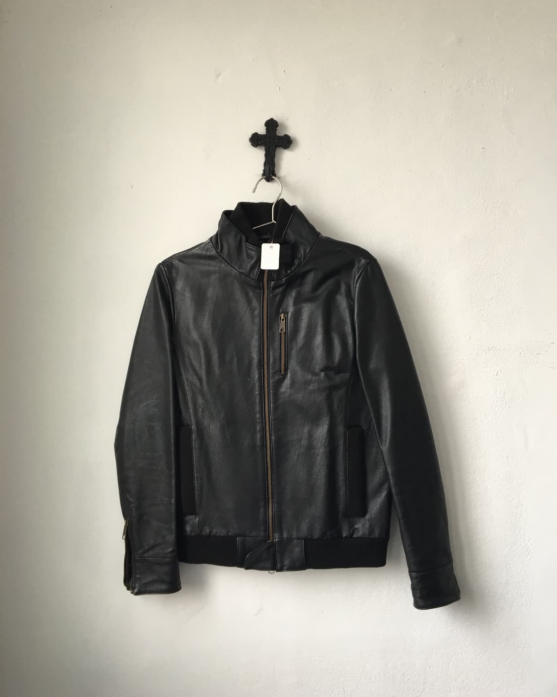 High neck pig leather bomber jacket 상품이미지2