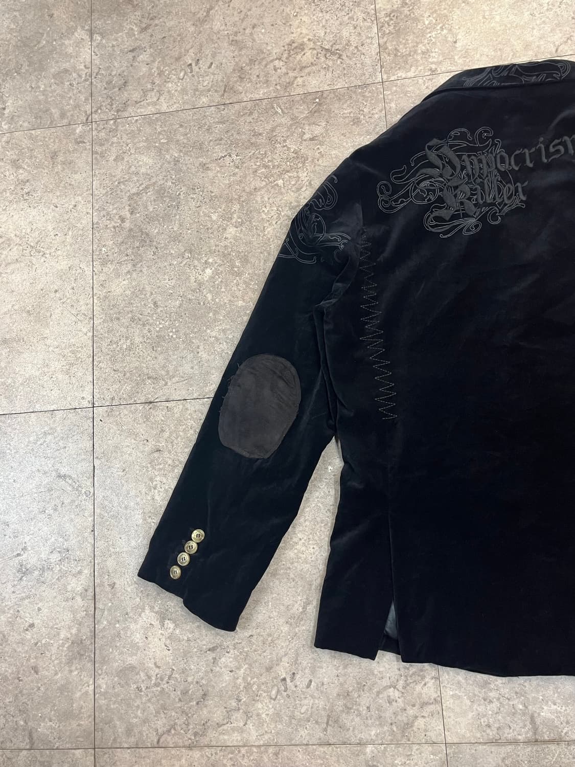 빈티지 벨벳 자켓 블랙 L #csz2141 상품이미지6