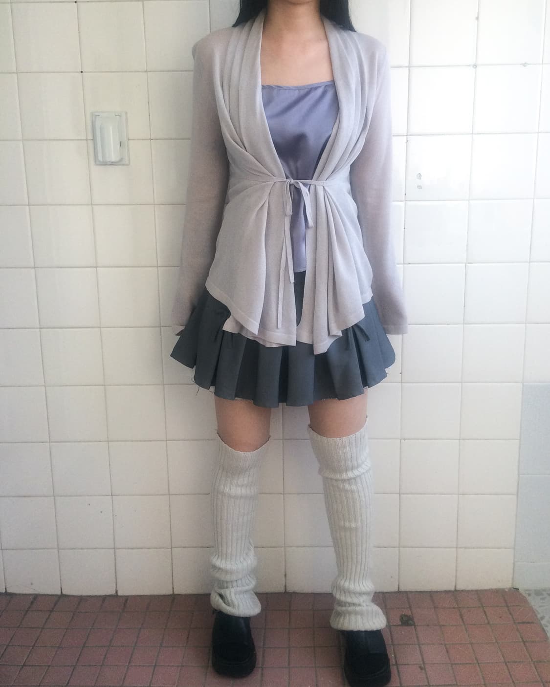 Drape tied cardigan 상품이미지1
