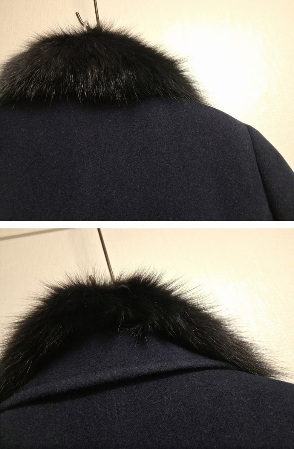 일본수입 cojana 앙고라 더블 롱코트 폭스카라탈부착 순모 66 상품이미지7