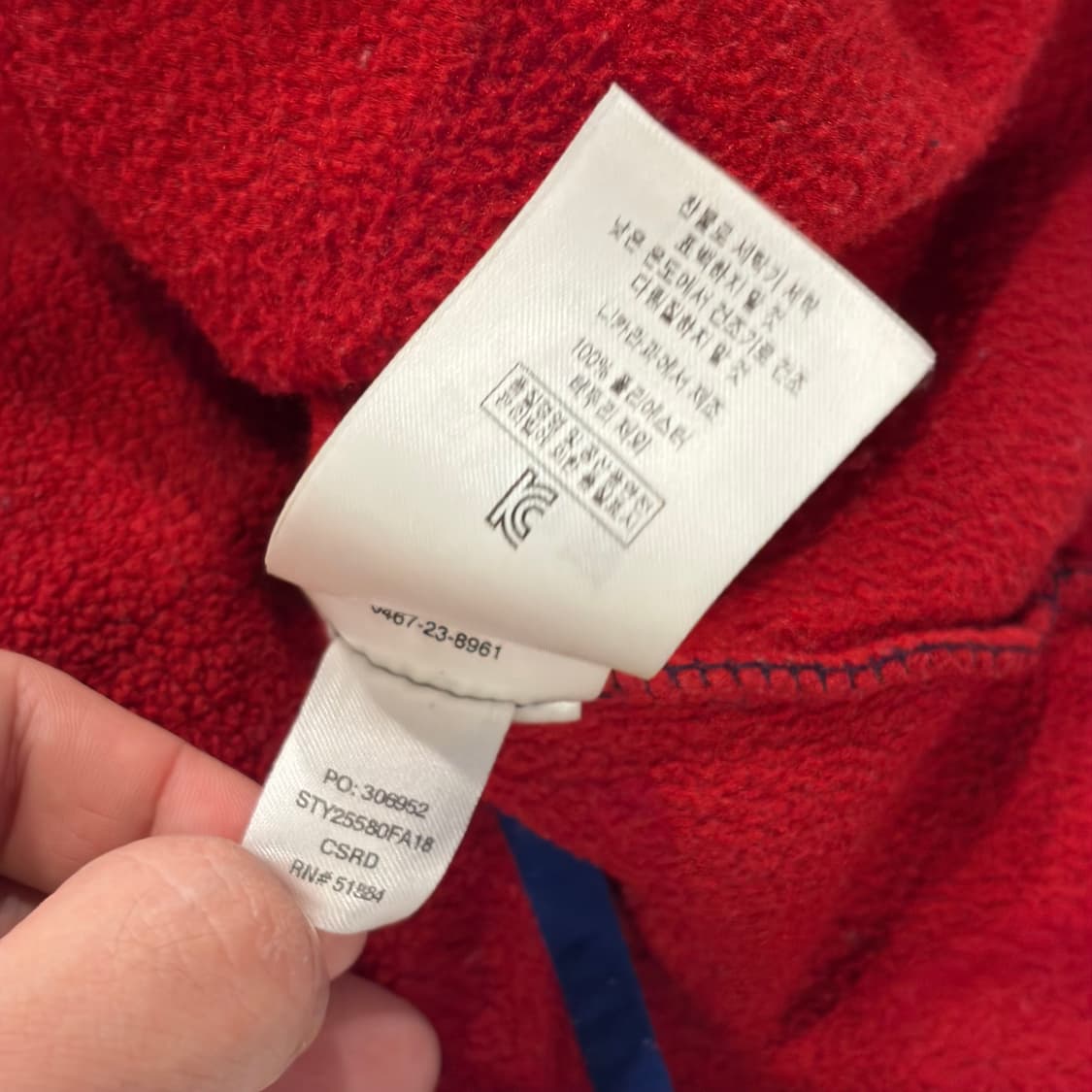 [XL] 파타고니아 신칠라 플리스 풀오버 네이비/레드 후리스 D879 상품이미지7