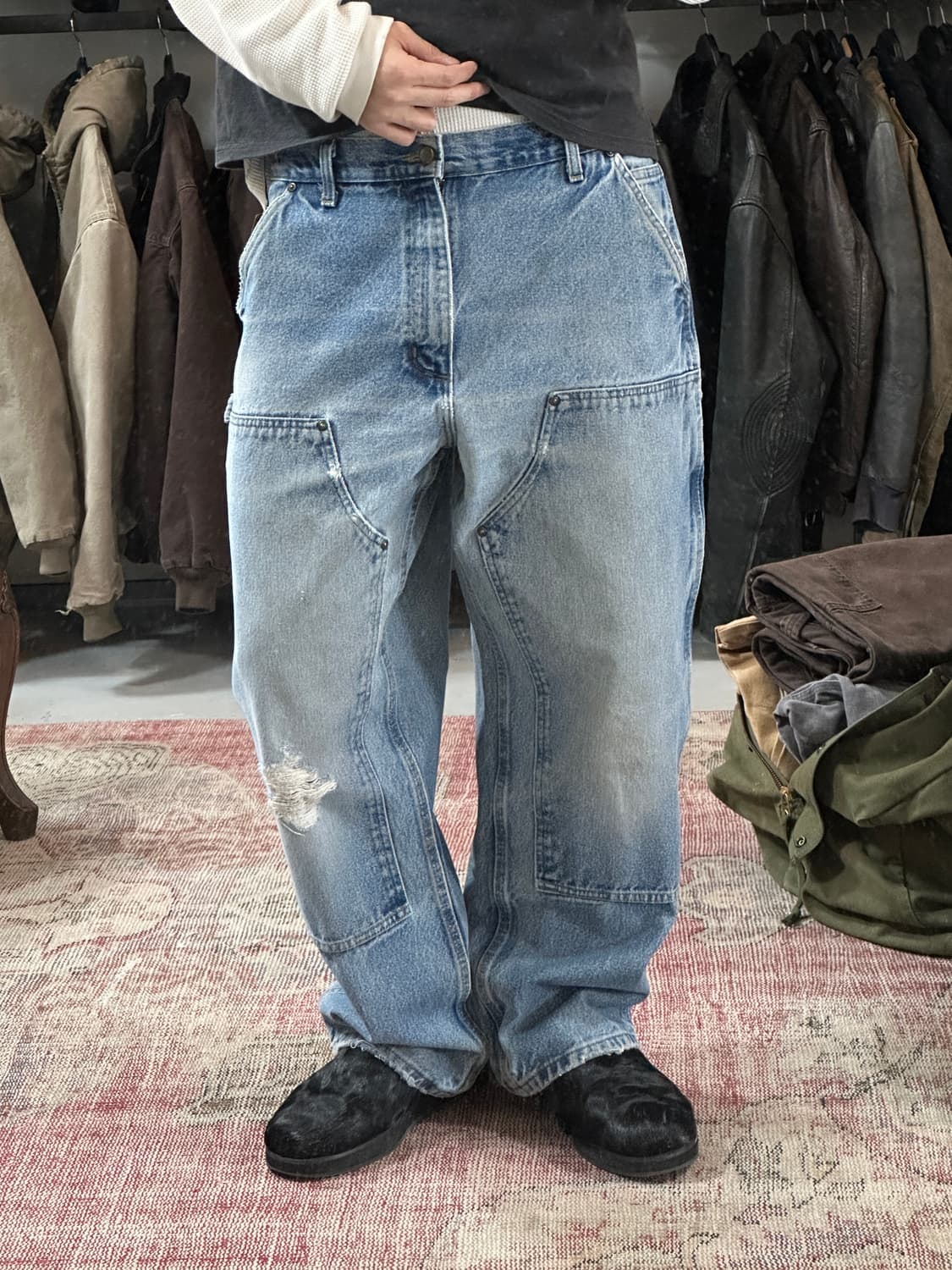 OG 칼하트 데님 더블니 팬츠 칼하트 B73 썩블니 상품이미지10