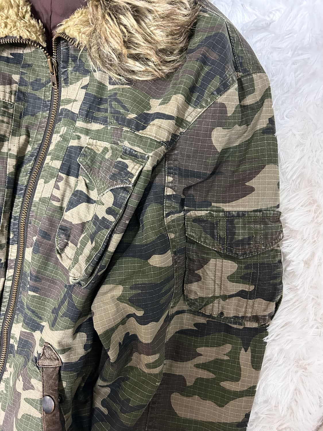 camo y2k wolf-jaw parka 상품이미지4