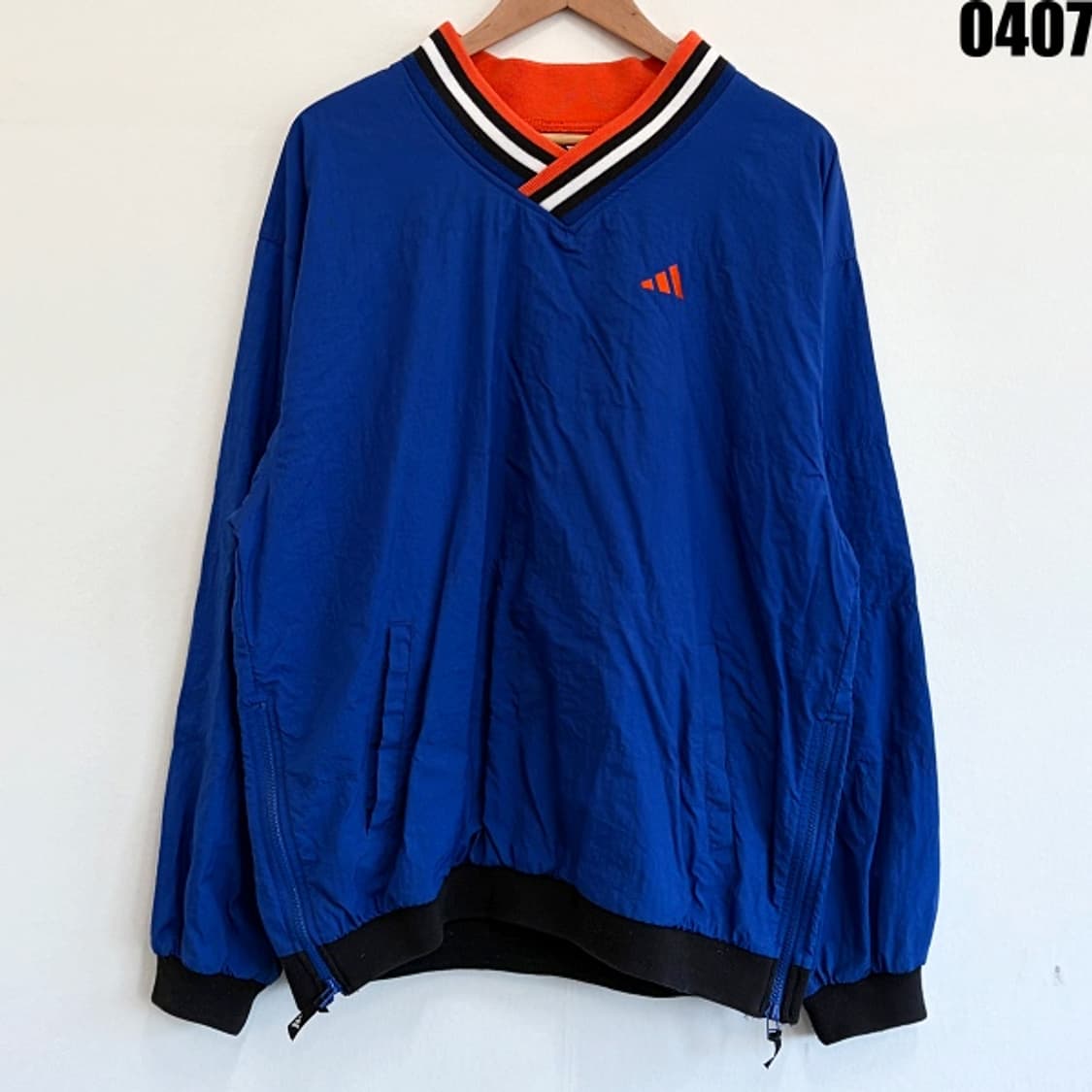 아디다스 브이넥 풀오버 바람막이 자켓 L 0407 상품이미지1