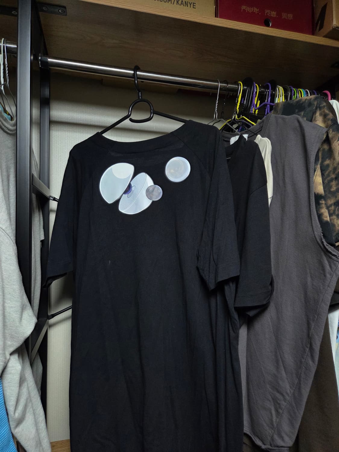 [XL] Y3 요지야마모토 블랙 프린팅 반팔 티셔츠 상품이미지1