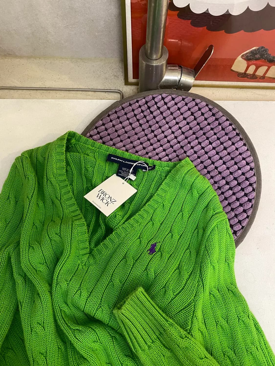 폴로 랄프로렌 브이넥 꽈배기 니트 (Woman XS ) / [11363] 상품이미지1