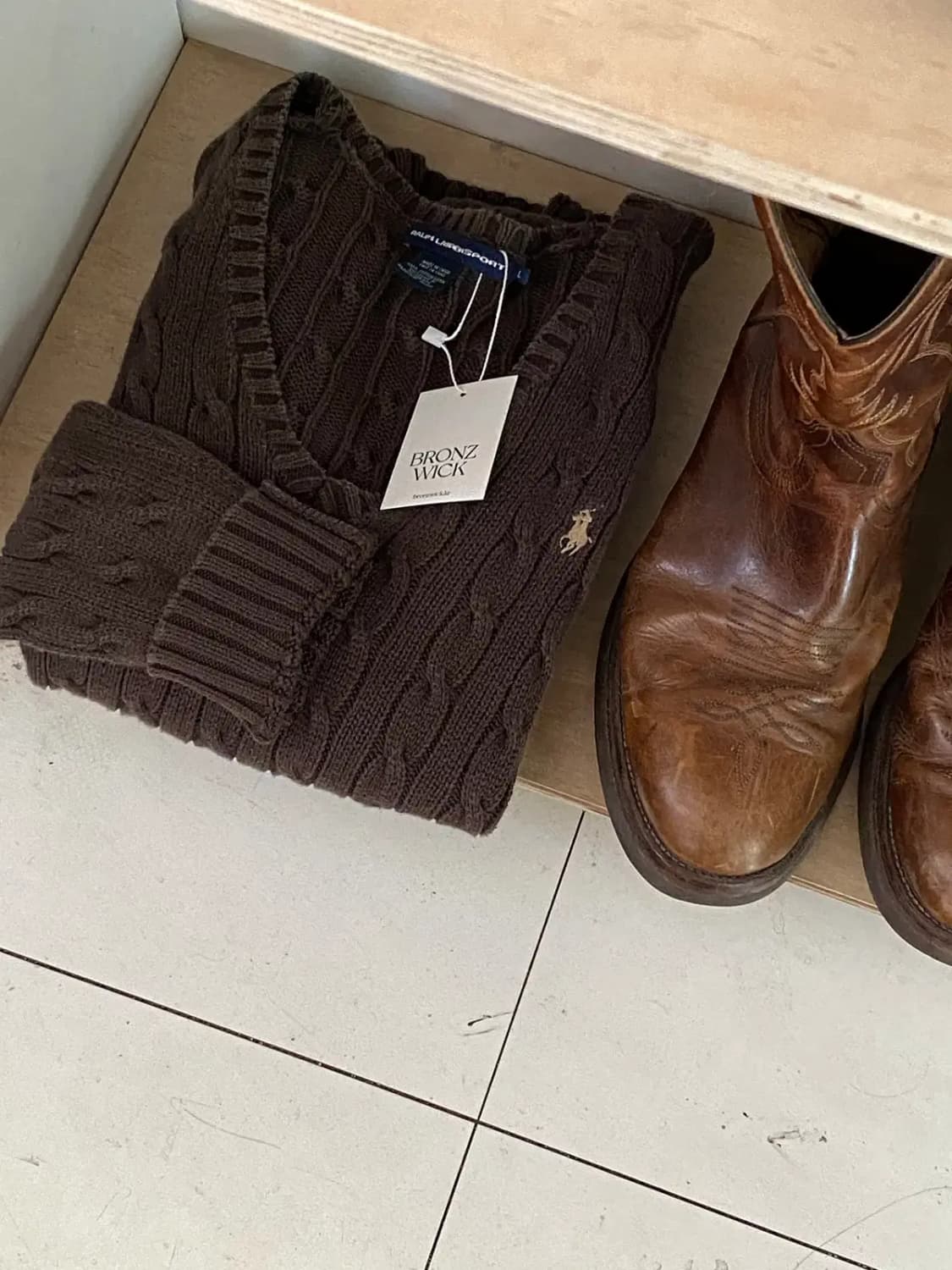 폴로 랄프로렌 브이넥 꽈배기 니트 (Woman L) / [11416] 상품이미지1