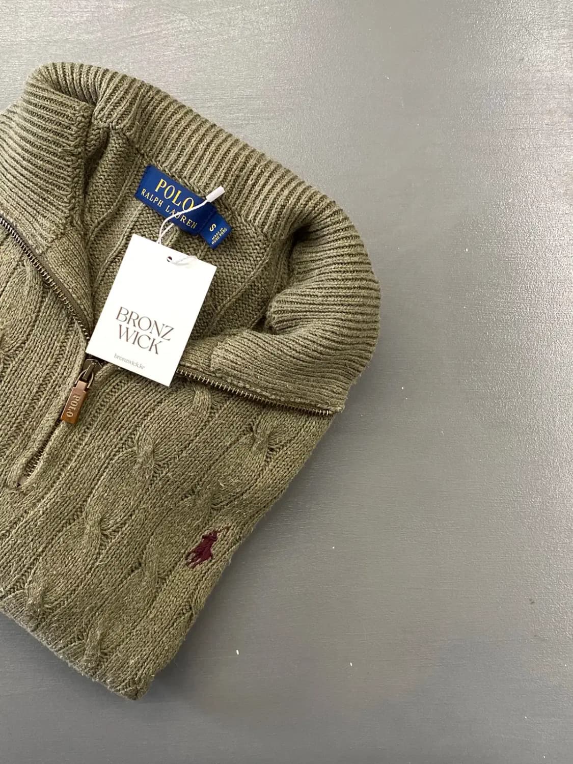 폴로 랄프로렌 반집업 꽈배기 니트 (Man S) / [11519] 상품이미지1