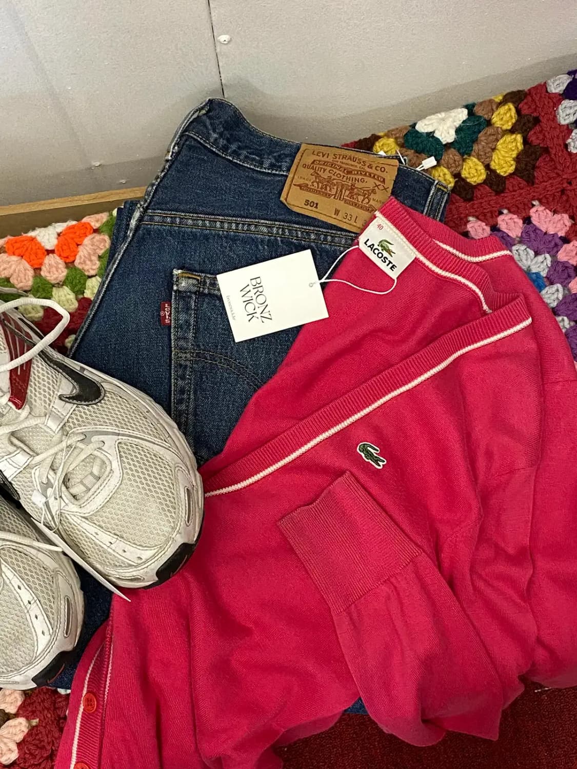 라코스테 브이넥 가디건 (Woman XL) / [11537] 상품이미지1