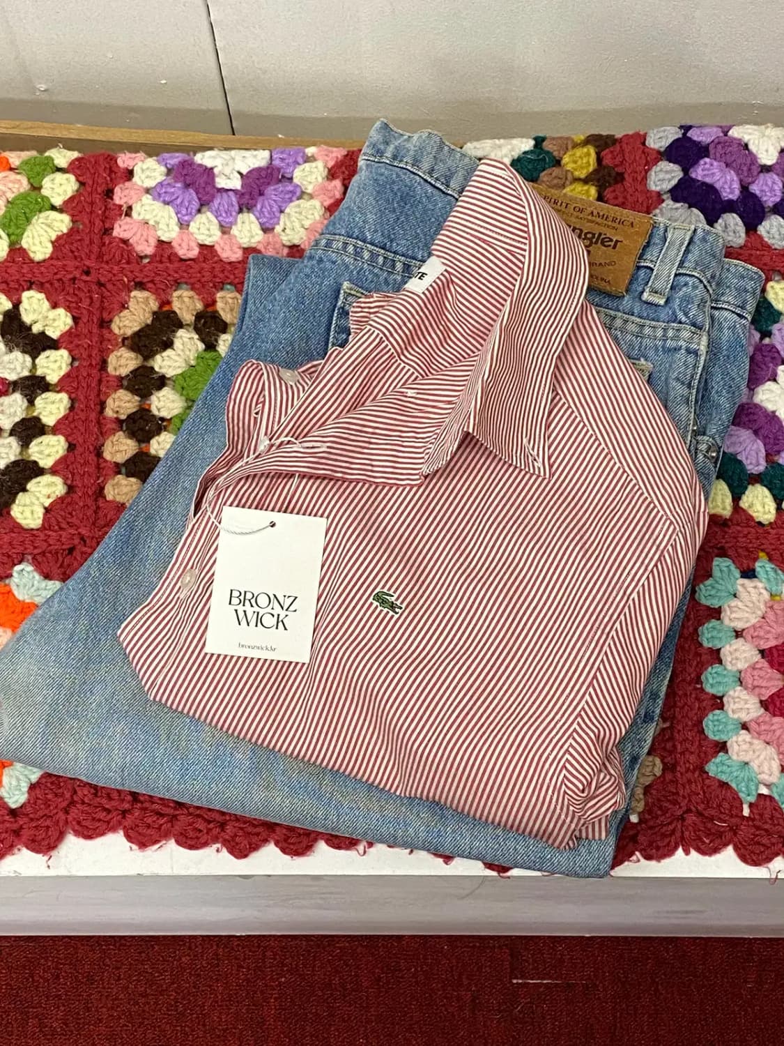 라코스테 스트라이프 셔츠 (Woman L) / [11582] 상품이미지1