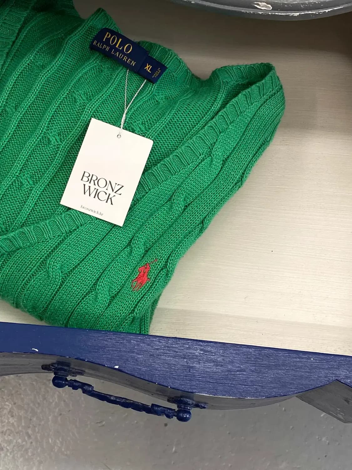 폴로 랄프로렌 브이넥 케이블 니트 (Woman XL) / [11910] 상품이미지1