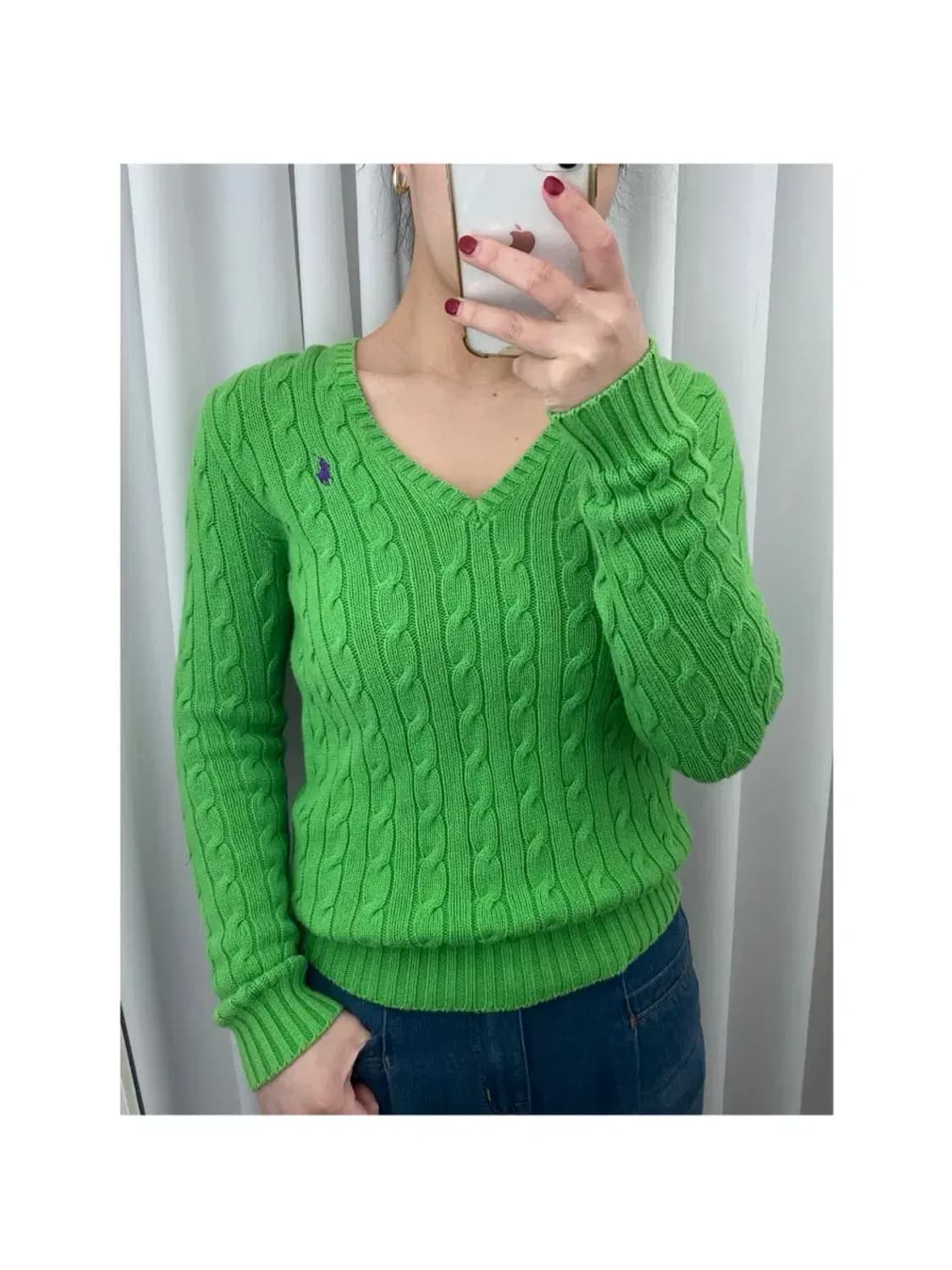 폴로 랄프로렌 브이넥 니트 Woman XS [12090] 상품이미지1